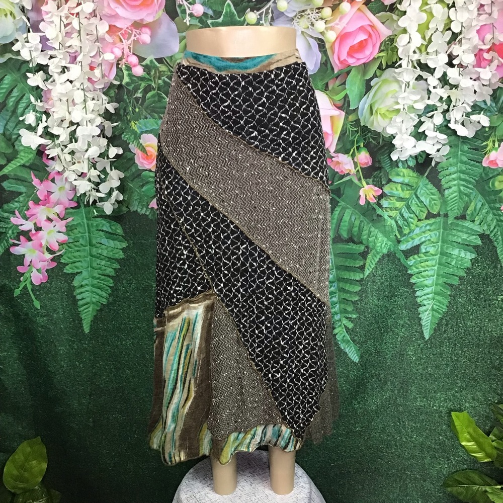 Paniz Knit Patchwork Skirt - image 4